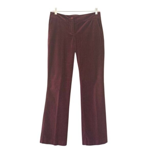 Boden Womens Velvet Bootcut Pants 12L Burgundy Stretch Pockets - Picture 6 of 6